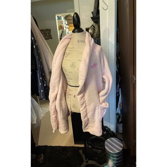 Vintage Angel Victorias Secret cozy short Robe VTG pink - Picture 5 of 6